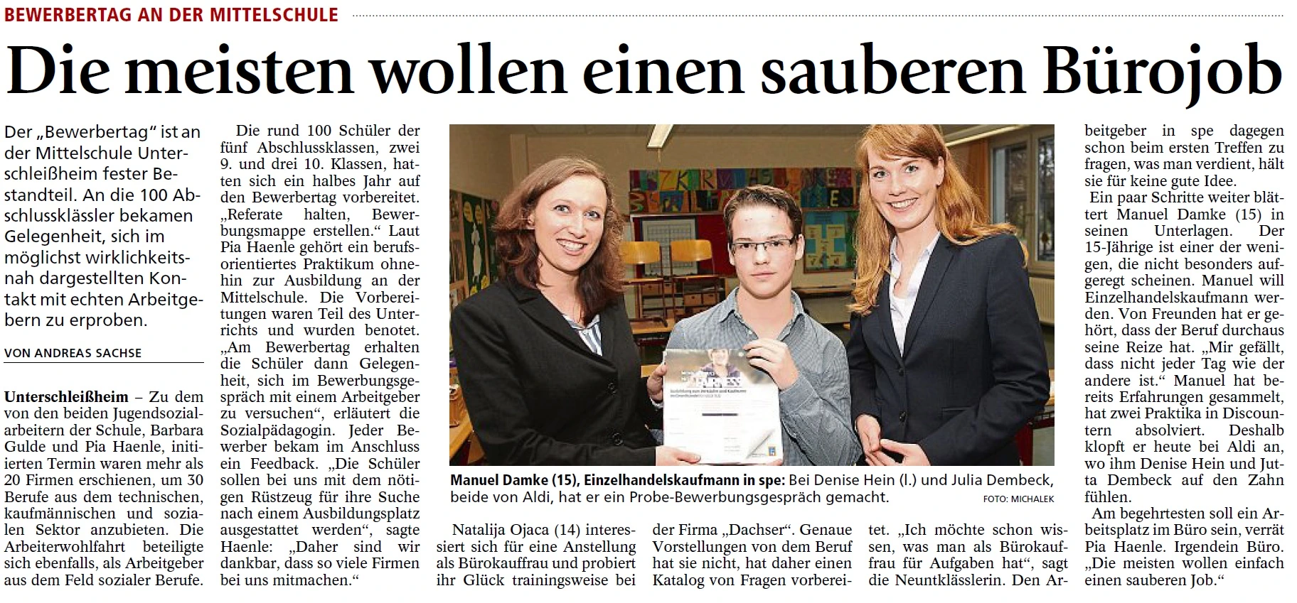 Bewerbertag der Mittelschule USH